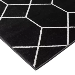 Discount Kirklands Home Black and White Trellis Woven Area Rug, 8x10