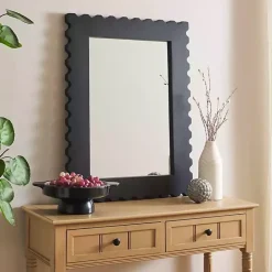 Hot Kirklands Home Angular Scalloped Nadia Wall Mirror Black
