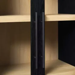 Kirklands Home Arched Glass Doors Chantelle Bookcase Black