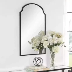 Discount Kirklands Home Arched Scallop Edge Wall Mirror Black