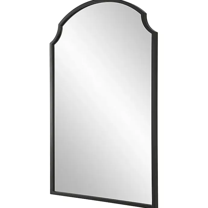 Discount Kirklands Home Arched Scallop Edge Wall Mirror Black