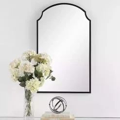 Discount Kirklands Home Arched Scallop Edge Wall Mirror Black