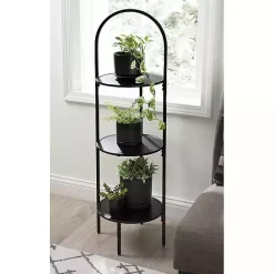 Kirklands Home Arched 3-Tier Plant Stand Black