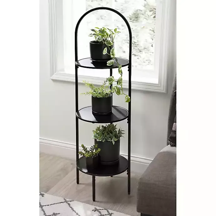Kirklands Home Arched 3-Tier Plant Stand Black