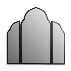 New Kirklands Home Arched Trifold Wall Mirror Black