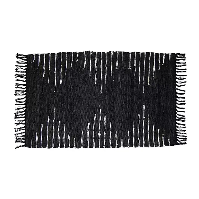 Outlet Kirklands Home Black Artisanal Leather Diamond Scatter Rug