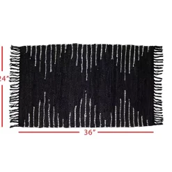 Outlet Kirklands Home Black Artisanal Leather Diamond Scatter Rug