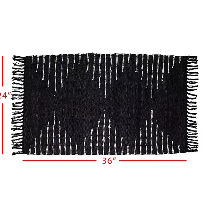 Outlet Kirklands Home Black Artisanal Leather Diamond Scatter Rug