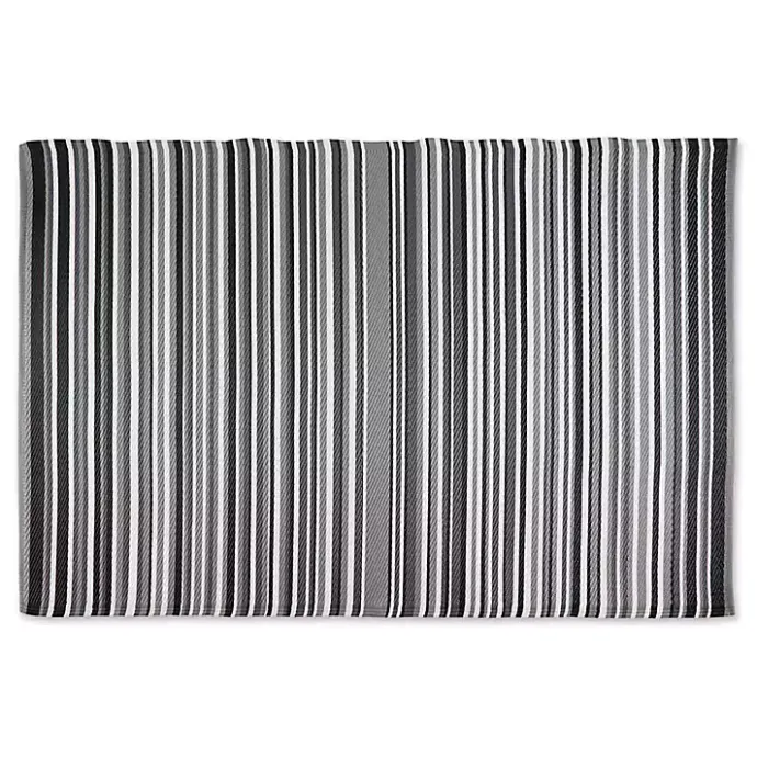 Hot Kirklands Home Black Barcode Stripe Outdoor Area Rug, 4x6