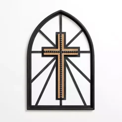 Kirklands Home Black Beaded Cross Wall Plaque