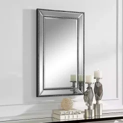 Online Kirklands Home Beaded Double Frame Beveled Wall Mirror Black
