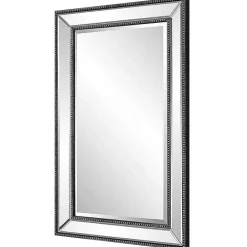 Online Kirklands Home Beaded Double Frame Beveled Wall Mirror Black