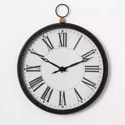 Hot Kirklands Home Black Beaded Metal Wall Clock