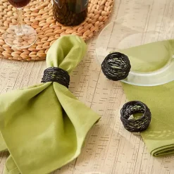 Sale Kirklands Home Bird Nest 6-pc. Napkin Ring Set Black
