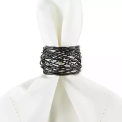 Sale Kirklands Home Bird Nest 6-pc. Napkin Ring Set Black