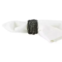 Sale Kirklands Home Bird Nest 6-pc. Napkin Ring Set Black