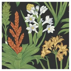 Kirklands Home Botanical Villa Peel & Stick Wallpaper Black