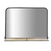 Kirklands Home Black Brown Metal Shelf Horizontal Wall Mirror