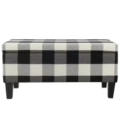 Kirklands Home Black Buffalo Check Storage Bench