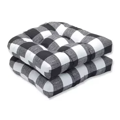 Best Kirklands Home Buffalo Check Wicker Seat Cushions, Set of 2 Black
