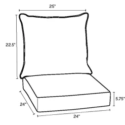 New Kirklands Home Cabana 2-pc. Outdoor Deep Seat Cushion Black
