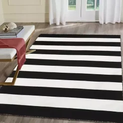 Sale Kirklands Home Black Cabana Stripe Indoor/Outdoor Area Rug, 3x5