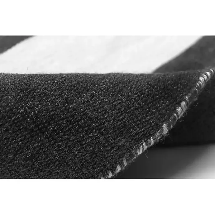 Kirklands Home Black Cabana Stripe Indoor/Outdoor Area Rug, 5x7