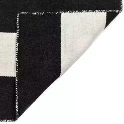 Hot Kirklands Home Black Cabana Stripe Indoor/Outdoor Area Rug, 8x8