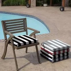 Sale Kirklands Home Cabana Stripe Outdoor Seat Cushion Black