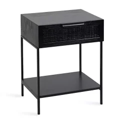 Outlet Kirklands Home Cane Drawer Accent Table Black