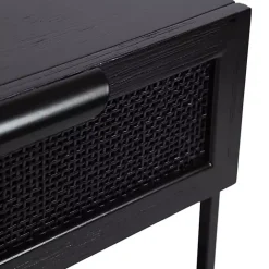 Outlet Kirklands Home Cane Drawer Accent Table Black