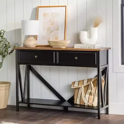 Outlet Kirklands Home Cara Console Table Black