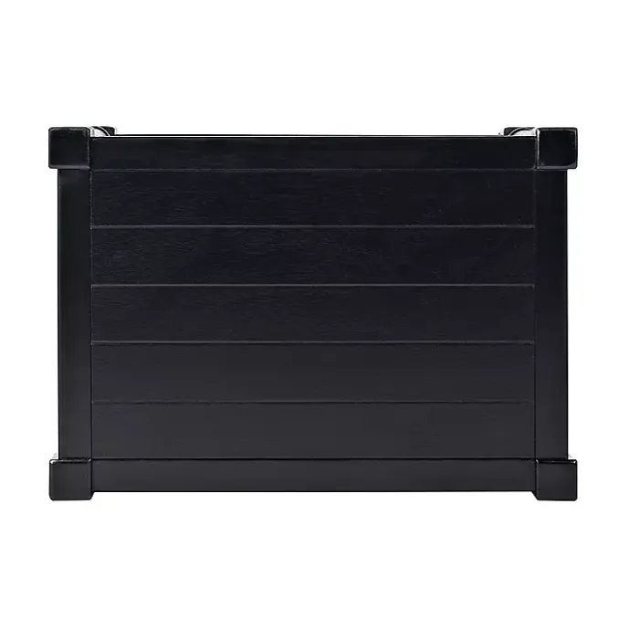 Kirklands Home Carved Pinewood Farmhouse Accent Table Black