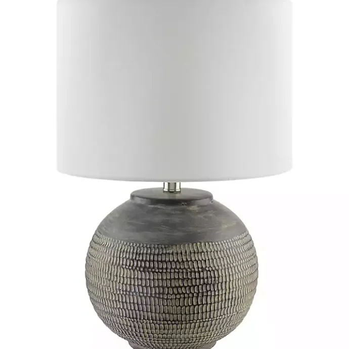 Online Kirklands Home Black Ceramic Carved Lyon Table Lamp White