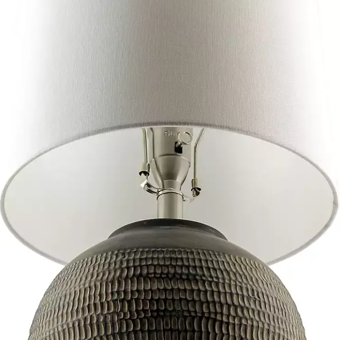 Online Kirklands Home Black Ceramic Carved Lyon Table Lamp White