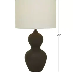 Outlet Kirklands Home Black Ceramic Hourglass Simple Large Table Lamp White