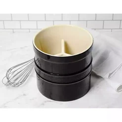New Kirklands Home Ceramic Oversized Crock with Divider Black