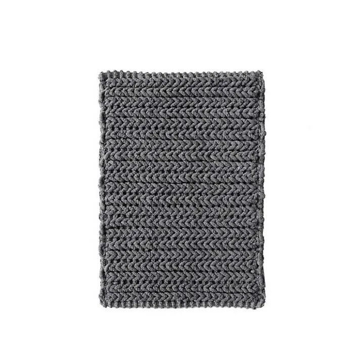 Sale Kirklands Home Chenille Chain Stitched Bath Mat, 30 in. Black