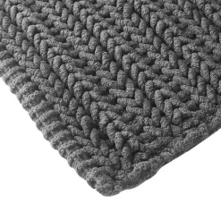 Sale Kirklands Home Chenille Chain Stitched Bath Mat, 30 in. Black