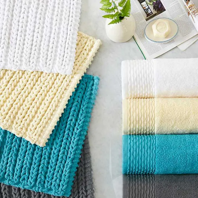 Sale Kirklands Home Chenille Chain Stitched Bath Mat, 30 in. Black