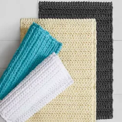 New Kirklands Home Chenille Chain Stitched Bath Mat, 40 in. Black
