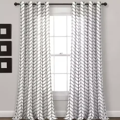 Outlet Kirklands Home Chevron 2-pc. Curtain Panel Set, 84 in. Black