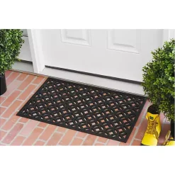 Sale Kirklands Home Circles Rubber Doormat Black