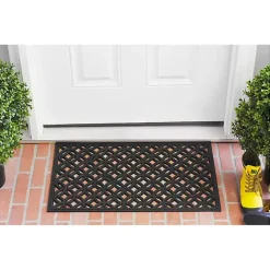 Sale Kirklands Home Circles Rubber Doormat Black
