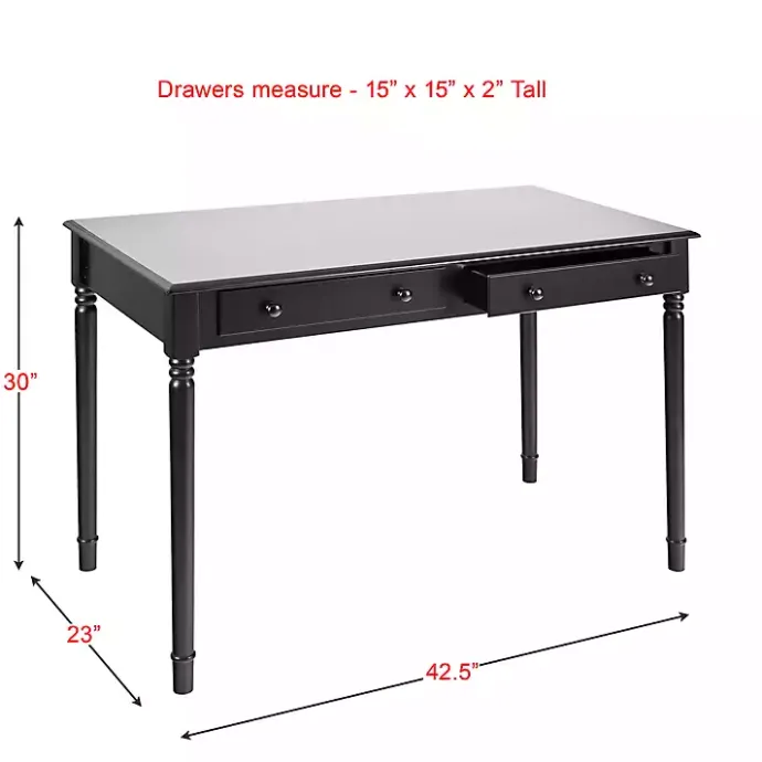 Sale Kirklands Home Classic 2-Drawer Wood Desk Black