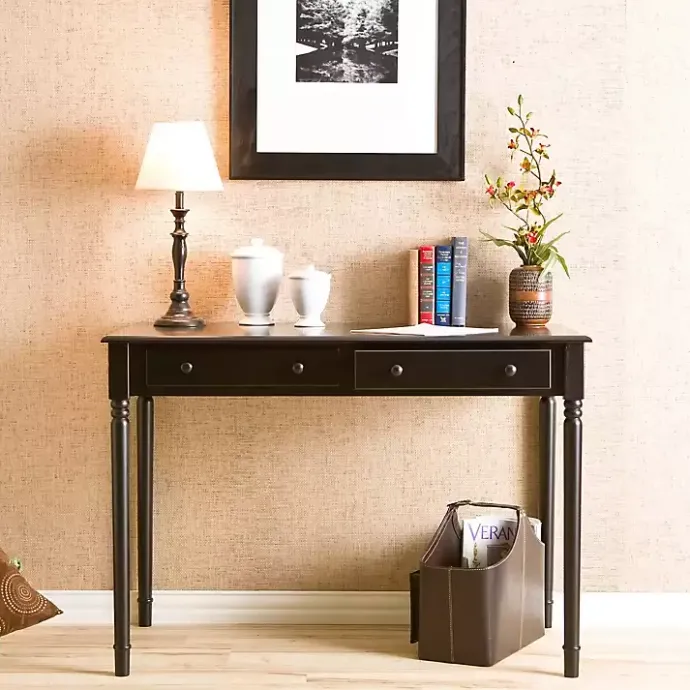 Sale Kirklands Home Classic 2-Drawer Wood Desk Black
