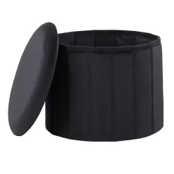Best Kirklands Home Collapsible Storage Ottoman Black