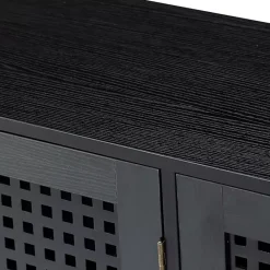 Best Kirklands Home Contemporary Lattice Doors Sideboard Black