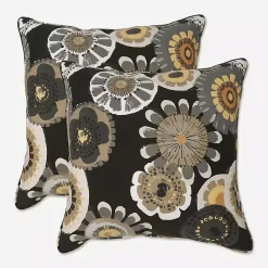 Kirklands Home Black Crosby Outdoor Pillows, Set of 2
