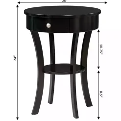 Discount Kirklands Home Curved Legs Round Drawer Accent Table Black